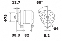Lichtmaschine 24V/55A f.Iskra IA1391 11.203.844 11203844 AAK1875 MG341 - 1