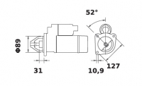 Anlasser Reduktionsgetriebestarter 12V/3,0kw 9z f.Mahle MS446 11130841 AZF4514 11132066 AZF4286 6005025776 0001230006 0001230014 - 1