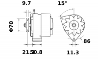 Lichtmaschine 24V/55A f.Iskra IA0746 11.201.939 11201939 AAK3334 MG130 11201746 AAK1383 - 1