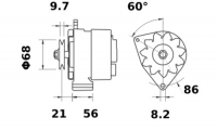 Lichtmaschine 12V/33A f.Schilter Landmaschine 1100  1300 m.D302-1 D302-2 MWM   0120300514 020339514 0120339531 0120339552 098603 - 1