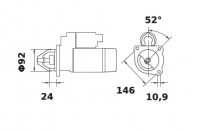 Anlasser Reduktionsgetriebestarter  12V/3,0kW 10z f.Mahle MS25 IS1016 11.131.705 11131705 AZF4183 MS25 11130785 AZF4511 11131027 - 1
