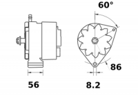 Lichtmaschine 12V/33A f.Iskra Iskra IA0507 11.201.507 11201507 AAG1341 MG517 - 1