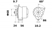Lichtmaschine 12V/33A f.Iskra IA0502 11.201.502 11201502 AAG1340 MG282 - 1