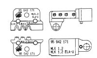 Crimpzangeneinsatz- Set für Kostal MLK 1,2 ELA-U (Steckhülse-Flachstecker 0,17-0,25qmm,022-0,5qmm,075-1,0qmm,1,5qmm) 95942171 95 - 1