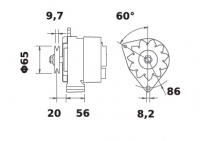 Lichtmaschine 12V/33A f.Iskra IA0062 11.201.062 11201062 AAG1307 MG371 C000900010220 30800090021 MAR846 0120339526 - 1