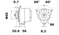 Lichtmaschine 12V/80A f.Fendt Favorit 509CA  510C  510CA  600LS/FW28  610LSA m.MWM-TD226 B4 ,MWM-D227-6   IA0914 AAK3321 MG210 1 - 1