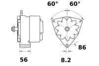 Lichtmaschine 12V/120A f.Iskra IA1153 11.203.333 11203333 AAK4322 MG597 11203451 AAK4360 - 1