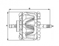 Rotor Läufer 12V f.Denso Lichtmaschine 021200-6691 021200-6690 100211-1000 100211-1001 100211-1010 100211-1011 100211-1020 10021 - 1