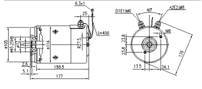 DC-Motor Gleichstrommotor CR 24V/2,2KW f.Hubladebühne Ladebordwand Soerensen Hydraulik Lift 24M1TP13 24MB21M 24MB21TWA 24MB22TWA - 1