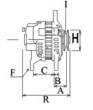 Lichtmaschine 12V/130A f.Denso 1210004332 1210004331 1210004330 1210004320 1210004161 1210004160 5104775AA 4727329AA 4727329A 47 - 1