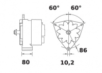 Lichtmaschine 12V/55A f.Iskra IA0097 11.201.097 11201097 AAK1130 MG125 - 1