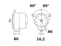 Lichtmaschine 12V/55A f.Iskra IA0102 11.201.102 11201102 AAK1301 MG126 - 1
