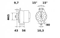 Lichtmaschine 12V/45A Iskra IA0145 11.201.145 11201145 AAK1150 MG45 11201244 AAK1198 036903017FX 036903025M 068903017R 068903017 - 1