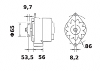 Lichtmaschine 12V/65A f.Iskra IA0211 11.201.211 11201211 AAK1179 MG375 11201210 AAK1178 11201529 AAK3588 - 1