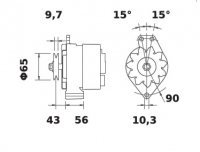 Lichtmaschine 12V/65A Iskra IA0257 11.201.257 11201257 AAK4106 MG95 0120489378 0120489379 0120489449 0120489497 - 1