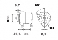 Lichtmaschine 12V/55A f.Iskra IA0301 11.201.301 11201301 AAK4135 MG426 - 1