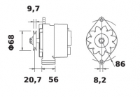 Lichtmaschine 12V/55A f.Iskra IA0309 11.201.928 11201928 AAK3130 MG396 11201214 AAK1181 11201309 AAK4143 - 1