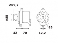 Lichtmaschine 12V/65A f.Iskra IA0330 11.201.330 11201330 AAK4156 MG524 - 1