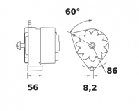 Lichtmaschine 12V/45A f.Iskra IA0342 11.204.882 11204882 AAK4622 MG717 11201038 AAG1302 11201342 AAK1317 11201459 AAK1332 - 1