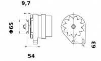 Lichtmaschine 12V/45A f.Iskra IA0347 11.201.347 11201347 AAK4167 MG112 11201026 AAG1101 11201093 AAK1128 - 1
