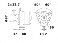 Lichtmaschine 24V/35A f.Iskra IA0360 11.201.360 11201360 AAK4179 MG206 11201151 AAK1153 11201047 AAK1205 - 1