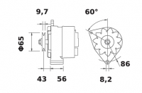 Lichtmaschine 12V/70A f.Iskra IA0370 11.201.370 11201370 AAK4183 MG527 - 1