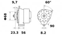Lichtmaschine 12V/70A f.Iskra IA0390 11.201.390 11201390 AAK4192 MG532 11201544 AAK4503 - 1