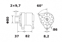 Lichtmaschine 12V/55A f.Iskra IA0400 11.201.400 11201400 AAK1326  MG192 - 1