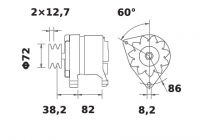 Lichtmaschine 12V/65A f.Iskra IA0415 11.201.415 11201415 AAK1329 MG590 11201399 AAK1325  MG654 - 1