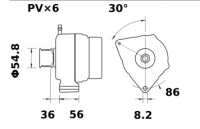 Lichtmaschine 12V/80A f.Iskra IA0440 11.201.440 11201440 AAK5102 MG186 11201115 AAG1314 - 1