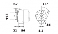 Lichtmaschine 12V/55A f.Iskra IA0446 11.201.446 11201446 AAK3553 MG187 11201023 AAK1102 11201042 AAK1105 11201077 AAK1118 112011 - 1