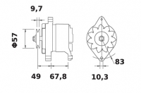 Lichtmaschine 12V/70A f.Iskra IA0469 11.201.469 11201469 AAK3565 MG190 - 1