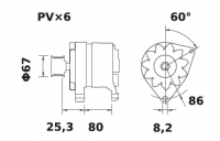 Lichtmaschine 12V/45A f.Iskra IA0480 11.201.480 11201480 AAK1338 MG525 - 1