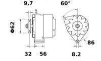 Lichtmaschine 12V/55A f.Iskra IA0511 11.201.511 11201511 AAK3579 MG522 - 1