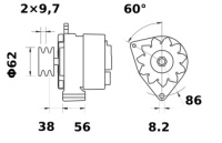 Lichtmaschine 12V/55A f.Iskra IA0512 11.201.512 11201512 AAK3580 MG523 - 1