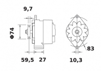 Lichtmaschine 12V/65A f.Iskra IA0513 11.204.372 11204372 AAK4821 MG478 11201513 AAK3581 - 1