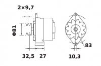 Lichtmaschine 12V/65A f.Iskra IA0524 11.201.524 11201524 AAK3584 MG530 - 1