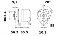 Lichtmaschine 12V/70A f.Iskra IA0554 11.201.554 11201554 AAK4506 MG514 11201765 AAK4585 - 1