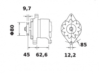 Lichtmaschine 24V/55A f.Iskra IA0555 11.201.555 11201555 AAK4507 MG399 4757193 4757194 04757192 4757192 4757193 4757194 4844266 - 1