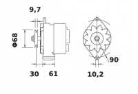 Lichtmaschine 12V/33A f.Iskra IA0560 11.201.560 11201560 AAG1342 MG400 11201218 AAG1401 11201494 AAG1403 6005706656 943356100 43 - 1