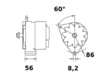 Lichtmaschine 12V/65A f.Iskra IA0570 11.204.884 11204884 AAK4624 MG718 11201570 AAK1378 MG659 - 1