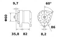 Lichtmaschine 12V/65A f.Iskra IA0576 11.201.576 11201576 AAK4521 MG429 - 1