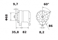 Lichtmaschine 12V/55A f.Iskra IA0577 11.201.577 11201577 AAK4522 MG236 92294C1 K956426 5021175 84FB10300AA 84FB10300AAB 86FB1030 - 1