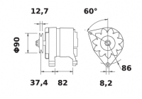 Lichtmaschine 12V/65A f.Iskra IA0578 11.201.578 11201578 AAK4523 MG238 0120489956 0120489957 0120489958 0120489959 0986033940 09 - 1
