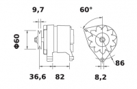 Lichtmaschine 12V/70A f.Iskra IA0581 11.201.581 11201581 AAK4526 MG241 - 1