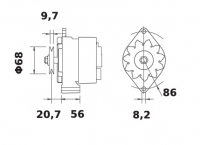 Lichtmaschine 12V/65A f.Iskra IA0583 11.201.932 11201932 AAK3133 MG217 11201583 AAK4528 - 1