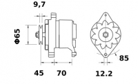 Lichtmaschine 12V/65A f.Iskra IA0591 11.201.591 11201594 AAK4536 MG423 11201325 AAK4151 - 1