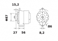 Lichtmaschine 12V/70A f.Iskra IA0592 11.201.934 11201934 AAK3329  MG277  11201592 AAK1362 - 1