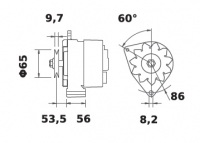 Lichtmaschine 12V/65A f.Iskra IA0613 11.204.886 11204886 AAK4626 MG615 11201613 AAK3512 MG661 11201603 AAK3503 11201605 AAK3505 - 1