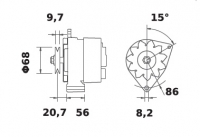 Lichtmaschine 12V/65A f.Iskra IA0617 11.201.617 11201617 AAK3514 MG410 036903017 036903017B 036903017X 036903023D 036903023E 036 - 1